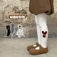秋冬新款纯色饰品小兔素色女童连裤袜童打底裤 QQK5078