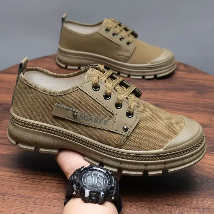 新款工装鞋潮酷穿搭休闲耐磨帆布马丁鞋低帮英伦风夏日必备商品图