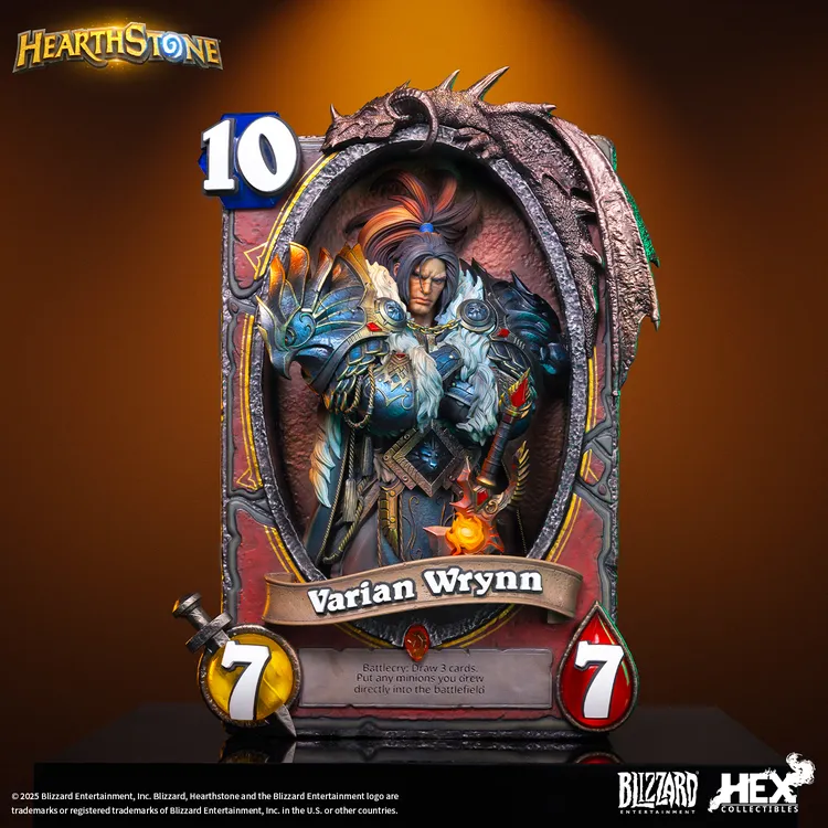 Blizzard暴雪游戏官方正版 炉石传说周边 瓦里安卡牌艺术雕像