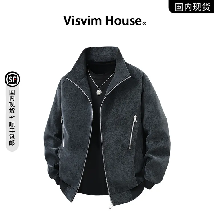【品牌现货撤柜】VISVIM WINGS秋季绒感大码宽松PU皮衣夹克外套男士