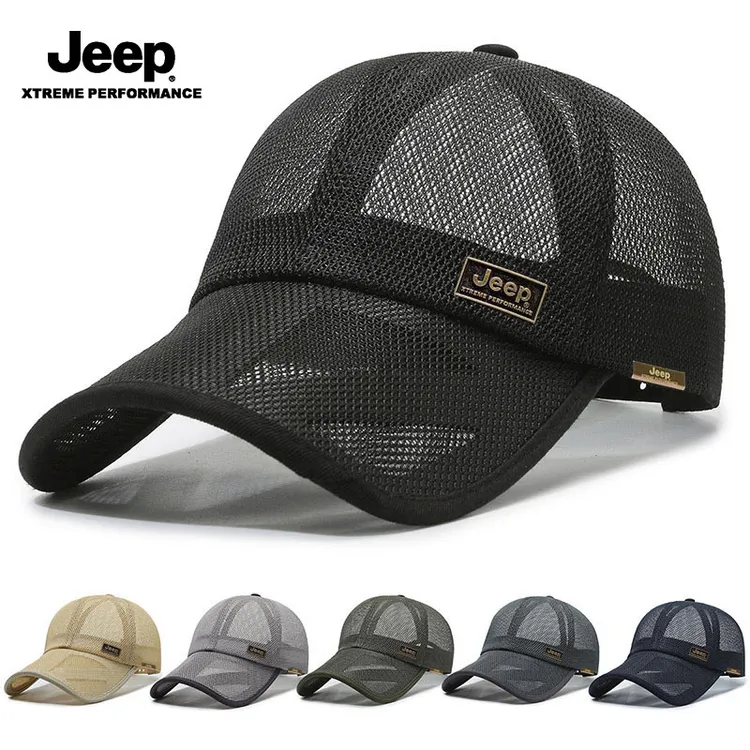 JEEP/吉普遮阳帽夏季棒球帽帽子老年爸爸帽鸭舌帽钓鱼帽运动夏天