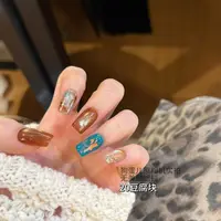 【调色盘·狗蛋儿】纯手工穿戴甲格子 猫眼 晕染
