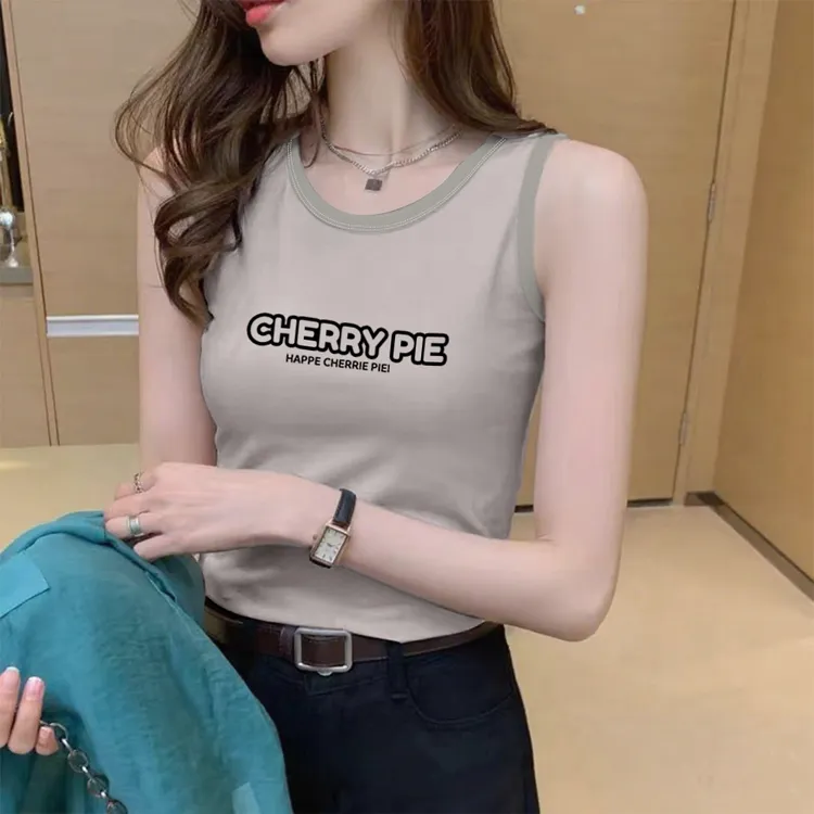 新款夏季纯棉无袖T恤背心女韩版气质百搭宽松上衣内搭外穿打底ins