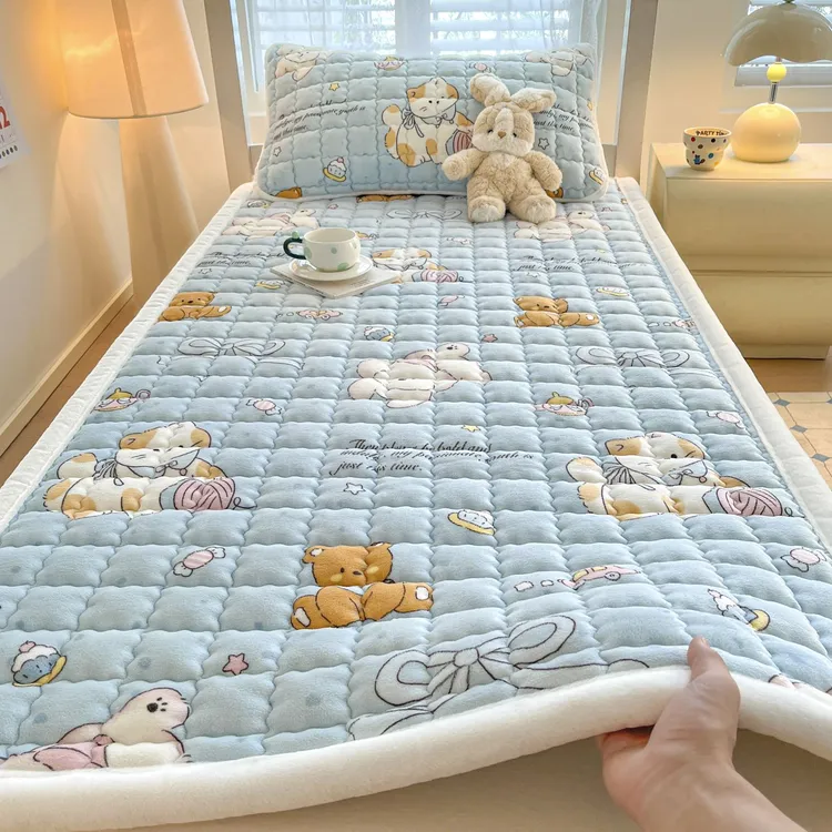 牛奶绒床垫加厚软垫家用宿舍珊瑚绒床褥子单人榻榻米垫子垫被床单