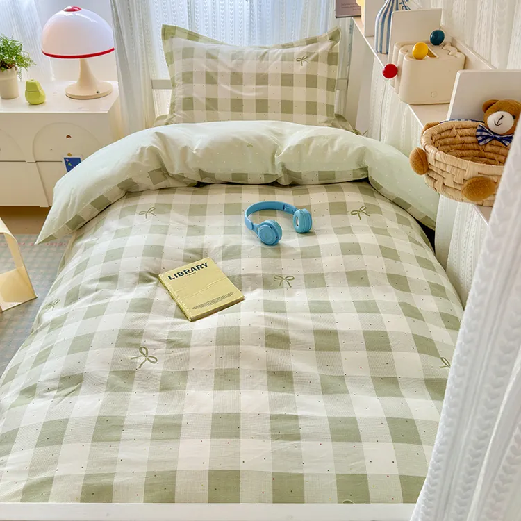 纯棉床单三件套学生宿舍单人寝室上下铺0.9床笠被套床垫被子全套3