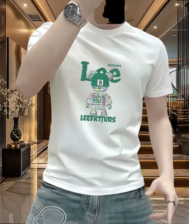 潮牌新款百搭T恤男重磅弹力短袖潮流设计感修身痞帅半袖上衣体恤