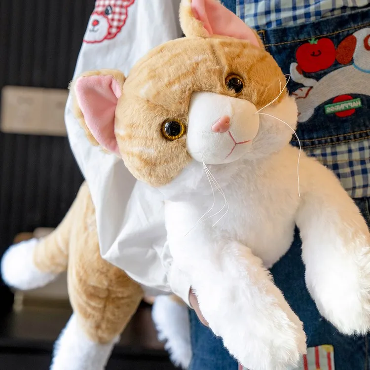 仿真小猫咪公仔毛绒玩具大橘猫玩偶黑猫安抚娃娃床上抱枕生日礼物