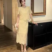 504/86217/139-9法式小香风蕾丝上衣+气质高级感刺绣半裙套装