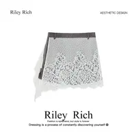 Riley Rich秋季新款蕾丝羊毛半裙显瘦高级