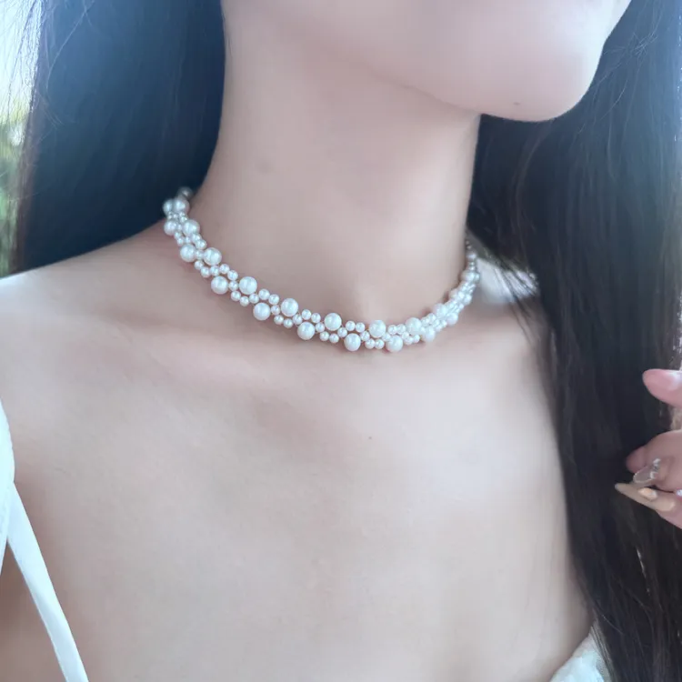 天然珍珠猫爪项链，手工编织，仙气又可爱