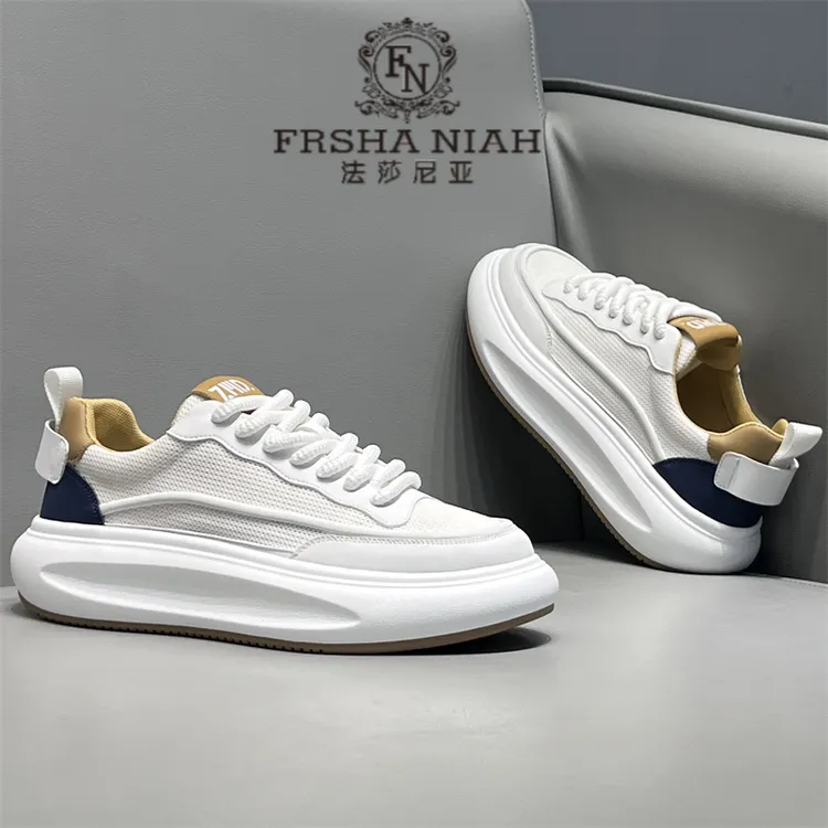 2025夏季新款男鞋透气网面摇摇底舒适运动休闲鞋时尚百搭小白鞋男