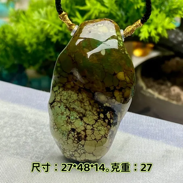 天然原矿精品绿松石随行吊坠特色三彩毛衣链锁骨链男女百搭时尚
