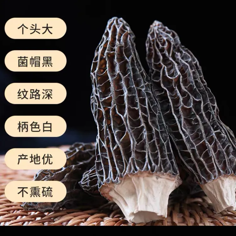 云南高山头茬羊肚菌干货营养滋补煲汤食材香味足