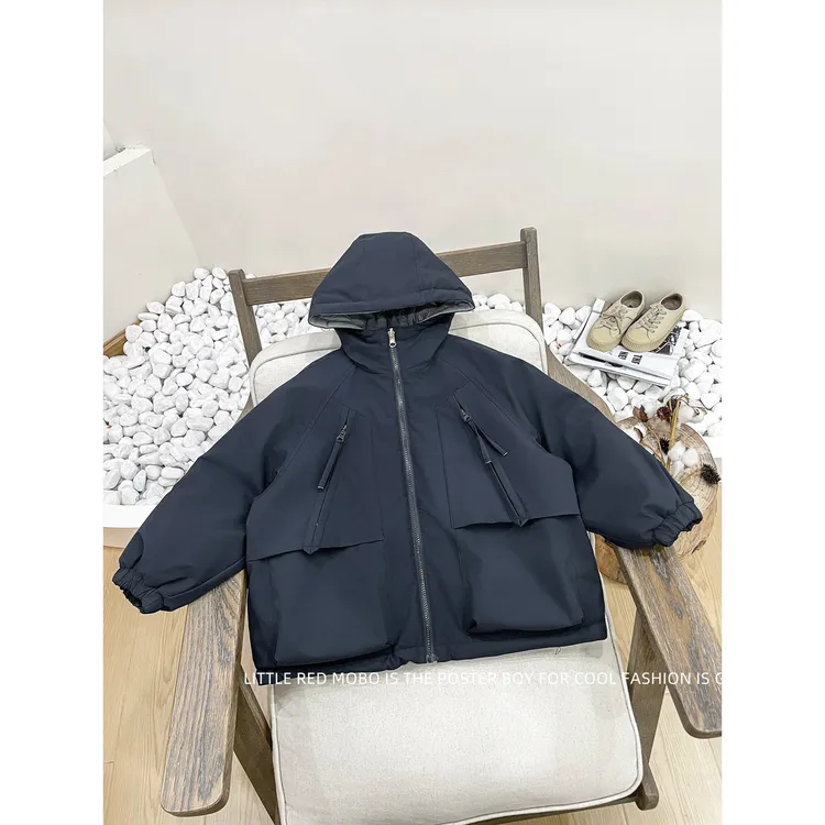 童装男中大儿童两面穿冲锋衣棉服2025冬装新款保暖外套MMY841442