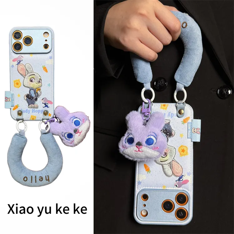 趣味涂鸦刺绣举枪尼克朱迪适用iPhone17promax手机壳苹果16pro新