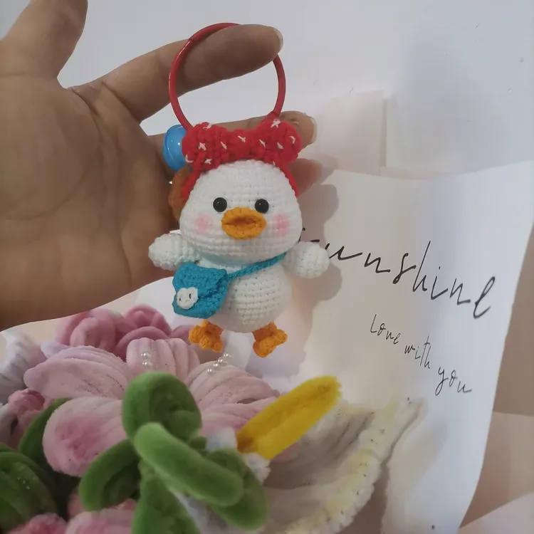蝴蝶鸭钩织成品挂件钥匙扣