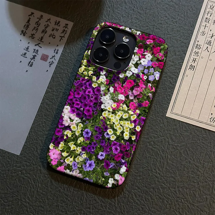 拼色花海适用苹果17pro手机壳iPhone16promax硬菲林15/14/13ins风
