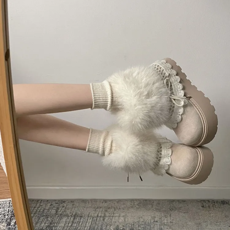 南在南方加厚雪地靴女款2025新款冬季毛毛保暖加绒时尚雪地靴