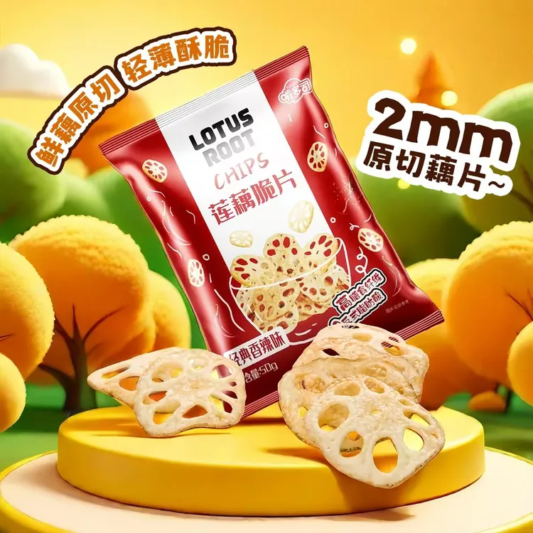 两大包藕的脆片原切莲藕脆片休闲零食番茄芥末香辣解馋小吃藕片