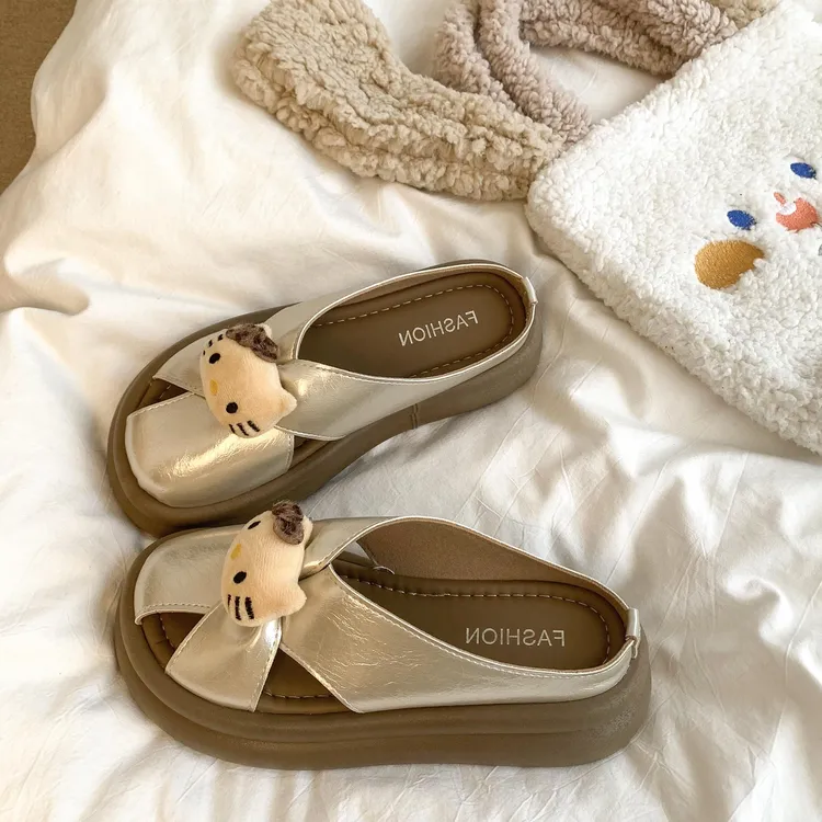 厚底增高勃肯包头半拖鞋女夏外穿2025年新款小个子高级感时尚凉拖