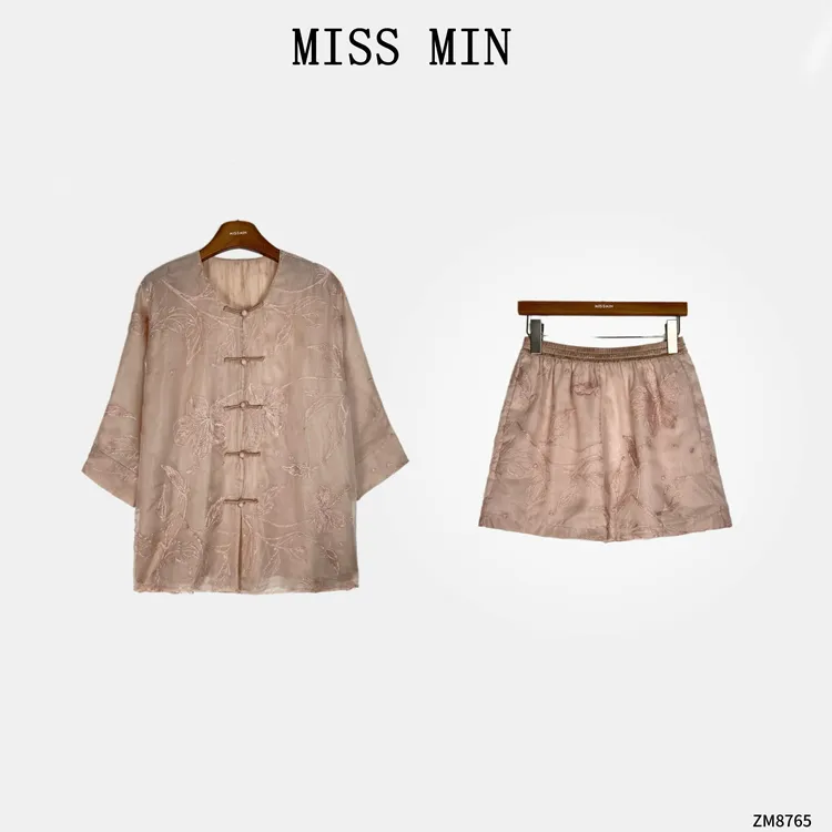 MISS MIN【花影】新中式重工刺绣小众炸街高级感女装显瘦套装ZM8765