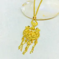 项链 爆款K经典黄色镂空花锁项链多样性发货49225