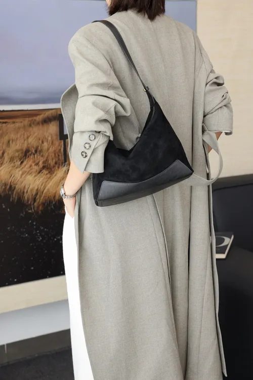 新款麂皮hobo包包通勤女包大容量单肩斜挎腋下托特包逛街包上班族