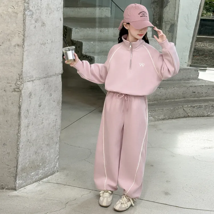 MK&UR.BV女童套装秋装2025新款中大童洋气时髦卫衣儿童春秋两件套