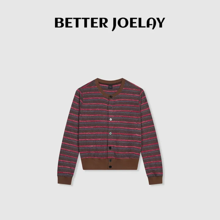BETTER JOELAY-【南湘挚爱】针织开衫毛衣针织衫圆领温柔韩版KH3577