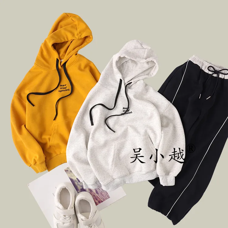 吴小越w1471男童秋装连帽极简春季卫衣棉t恤长袖中大童打底衫韩版
