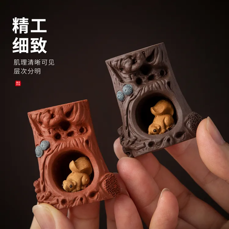 宜兴紫砂手工茶宠摆件树桩盖置家用茶具配件茶壶盖碗盖子盖托茶托