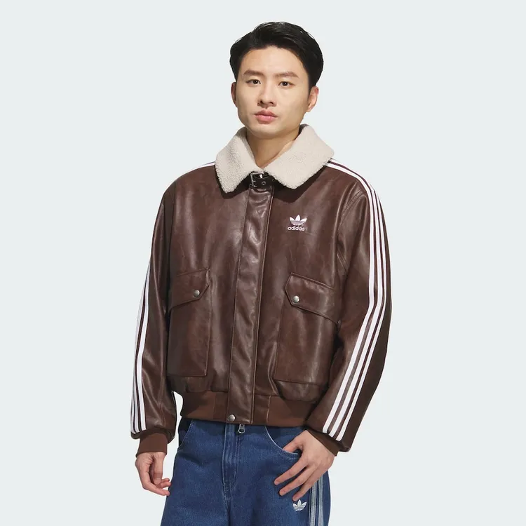 Adidas三叶草时尚复古宽松保暖运动长袖棉服 KF3692