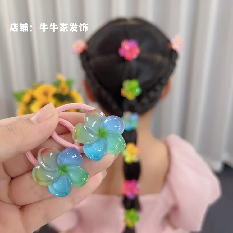女童发圈皮筋花甜美渐变色花朵皮筋系列