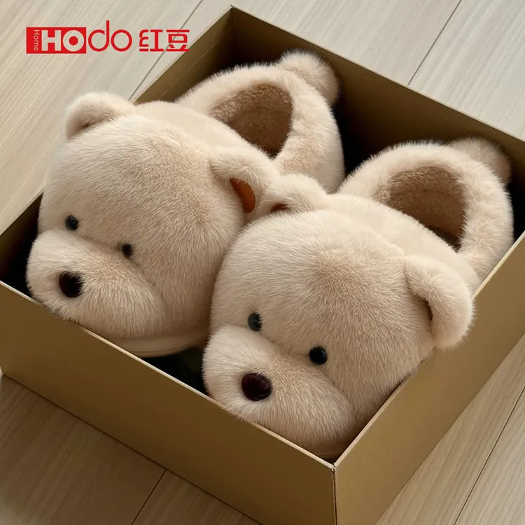 红豆棉拖鞋男士冬季包跟外穿25新款室内居家厚底保暖踩屎感棉鞋男