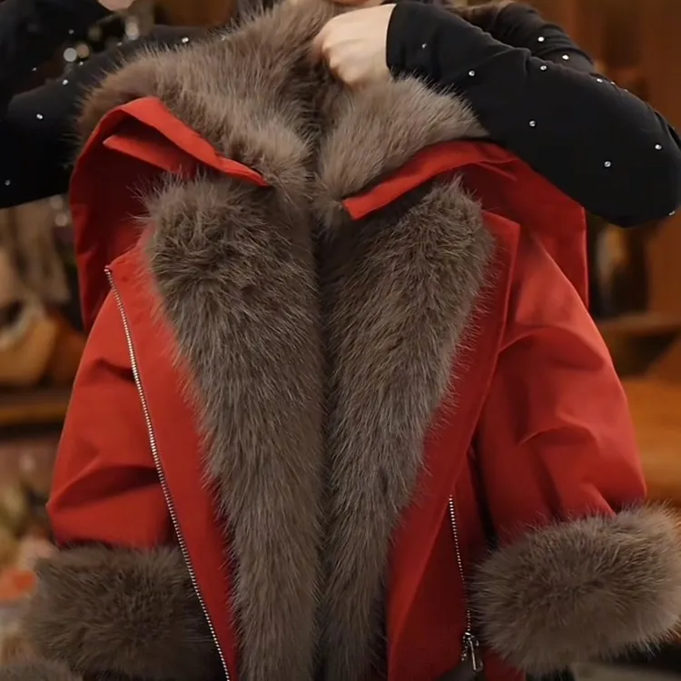 冬季加绒加厚毛毛外套男女童冬装洋气时尚韩版保暖夹克上衣潮