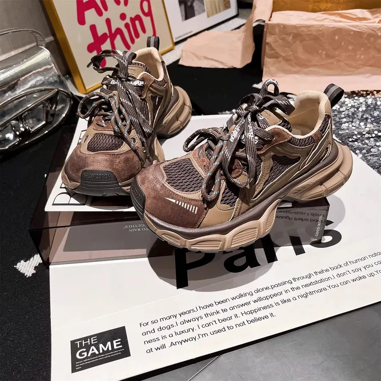 欧货小怪兽显脚小秋冬加绒老爹鞋陈太太同款厚底运动鞋小个子女鞋