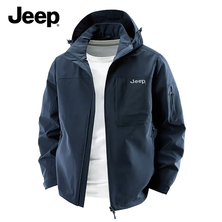 jeep专柜正品连帽秋季大码夹克美式潮牌透气休闲外套轻奢痞帅男装