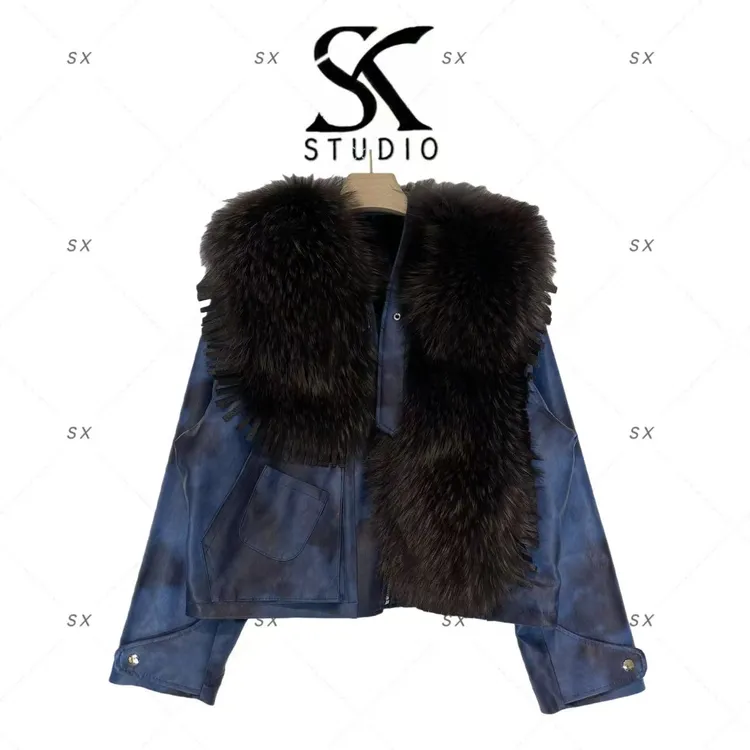 8422高奢女款时尚外套（配貉子毛）XZYZ-2502