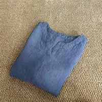 【左耳与麻】2025夏季新款100%汉麻色织亨利领短袖简约上衣52035