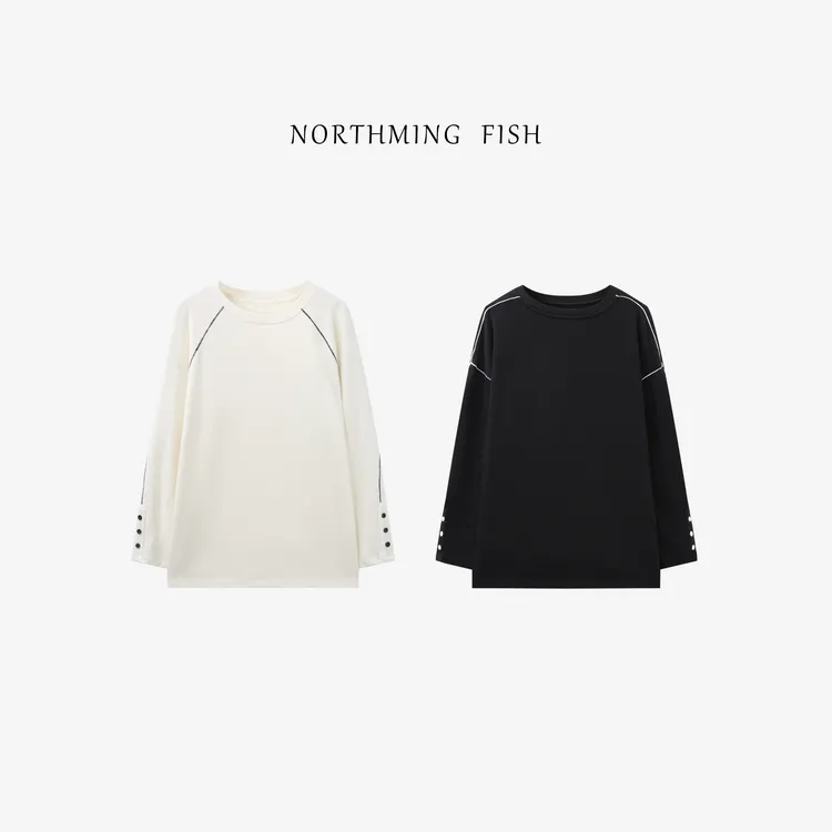 NorthMing fish「久香来信」舒适百搭 小众设计耐看锁温上衣