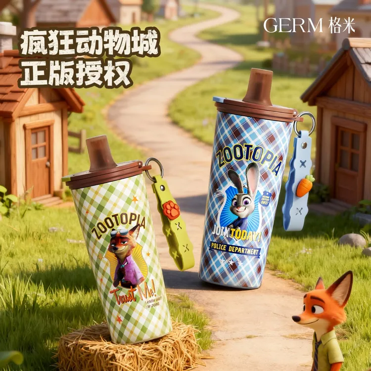 【疯狂动物城联名】GERM朱迪尼克保温杯高颜值大容量可爱吸管水杯子