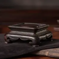 清代 紫檀整挖壸门方形器座 古董艺术品