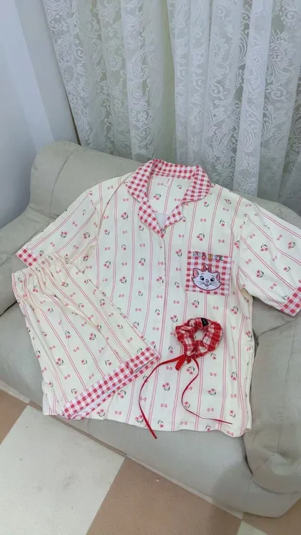 少女甜美可爱卡通玛丽猫睡衣女夏季新款ins短袖短裤家居服可外穿