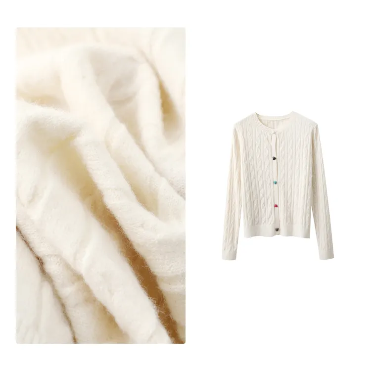 门店19&9！爱心小开衫」绞花气质修身显瘦女式针织上衣女 H00584