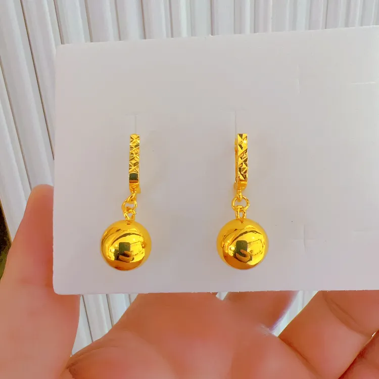 钛钢耳饰 364时尚新款休闲耳环百搭光面光珠耳吊