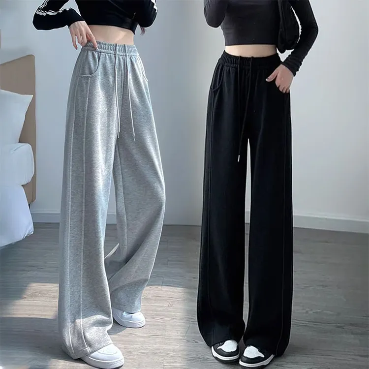 女童阔腿裤子2025秋冬女大童休闲裤直筒长裤春秋学生宽松运动卫裤