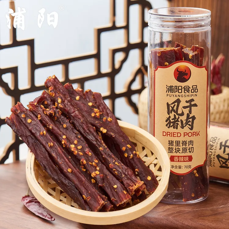 浦阳食品70g风干猪肉条手撕干巴条猪肉干零食很忙同款厂家直发
