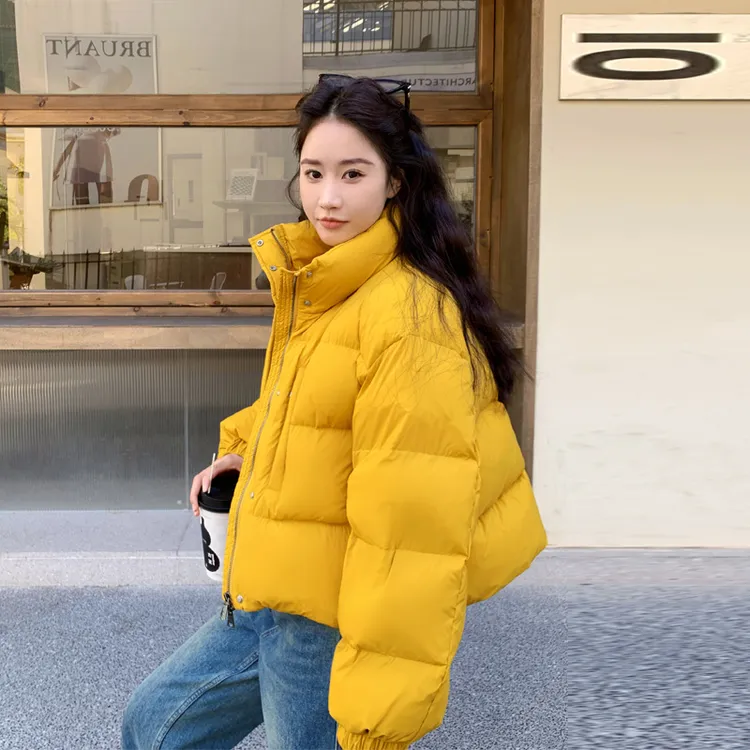 超显白短款羽绒服女2024冬季新款韩系休闲风保暖穿搭白鸭绒面包服