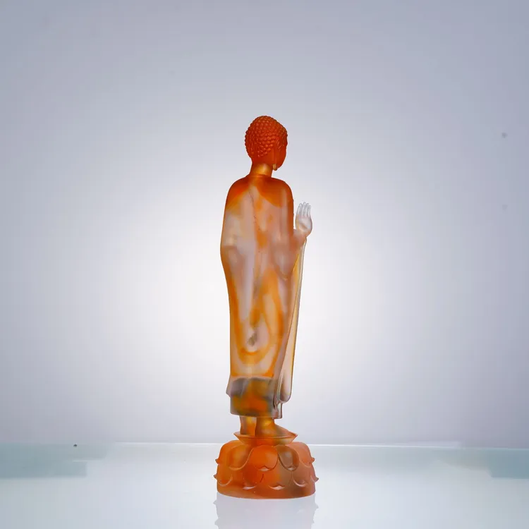 璨石美学【北齐释迦摩尼(43cm)】茶室茶桌中式禅茶水晶琉璃艺术摆件