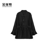金雀绫【港岛之恋】英伦风时尚休闲气质加宽加大风衣SZA3TW622